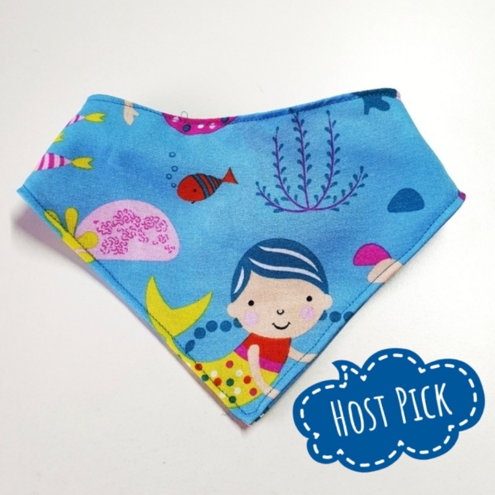 🐶 5 for $15 * Pablo Reversible Mermaids Snap On Dog Bandana